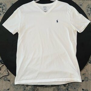 Polo by Ralph Lauren Men's White V-Neck Tee